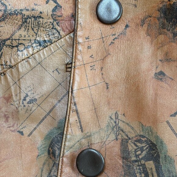 Vintage Printed Collage Leather Jacket - Picture 12 of 16